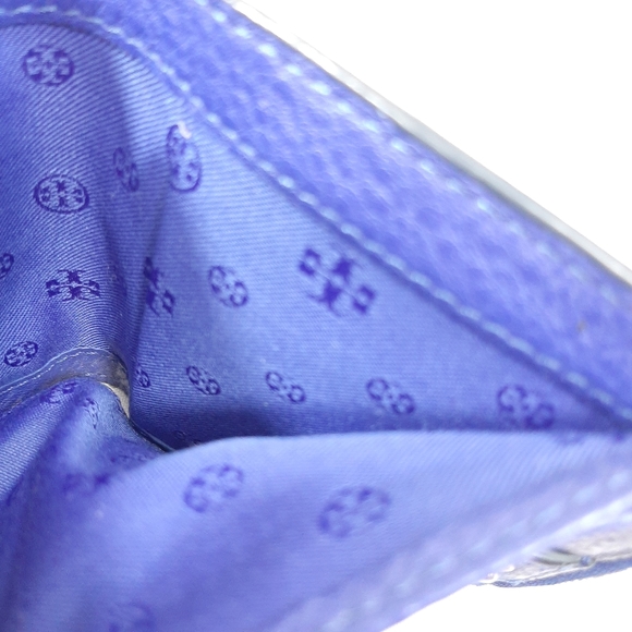 Tory Burch Small Blue Leather Purse/ Wallet. Cards Notes & Coin Sections - Picture 10 of 12